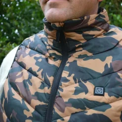 Gilet chauffant fibre polyester et carbone camo CE M à 3XL