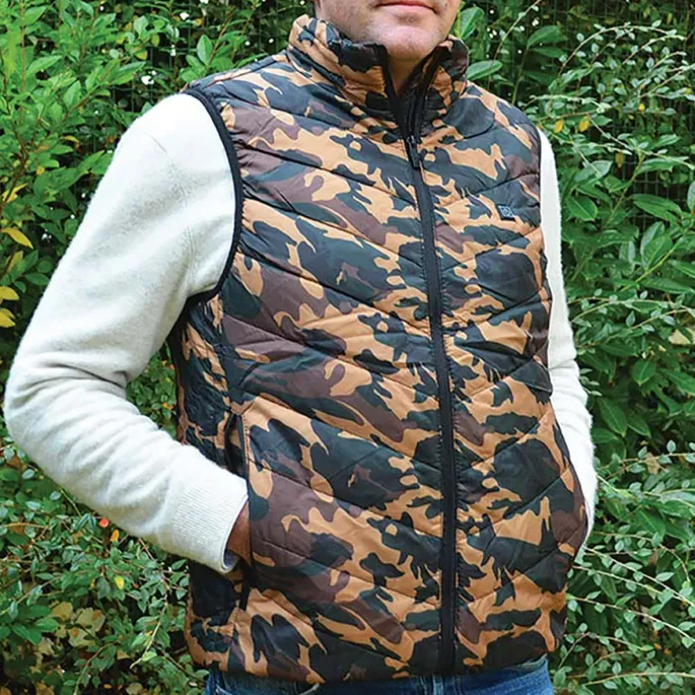 Gilet chauffant fibre polyester et carbone camo CE taille 2XL