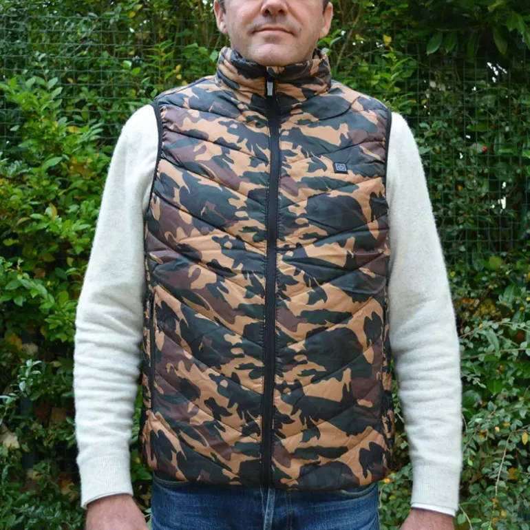 Gilet chauffant fibre polyester et carbone camo CE taille 2XL