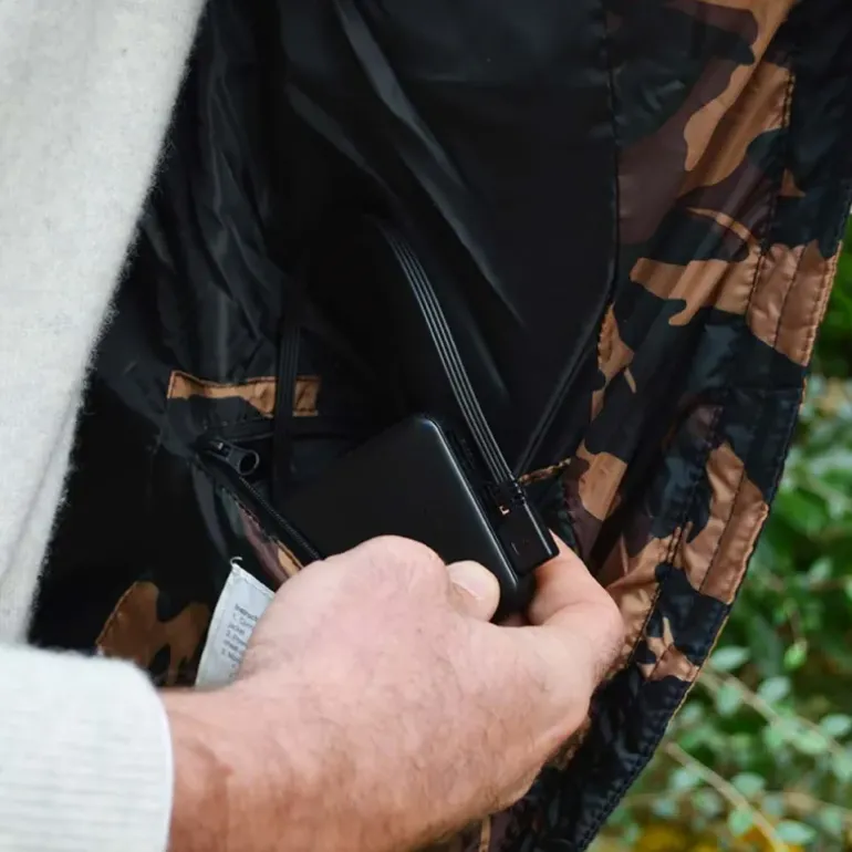 Gilet chauffant fibre polyester et carbone camo CE taille 2XL