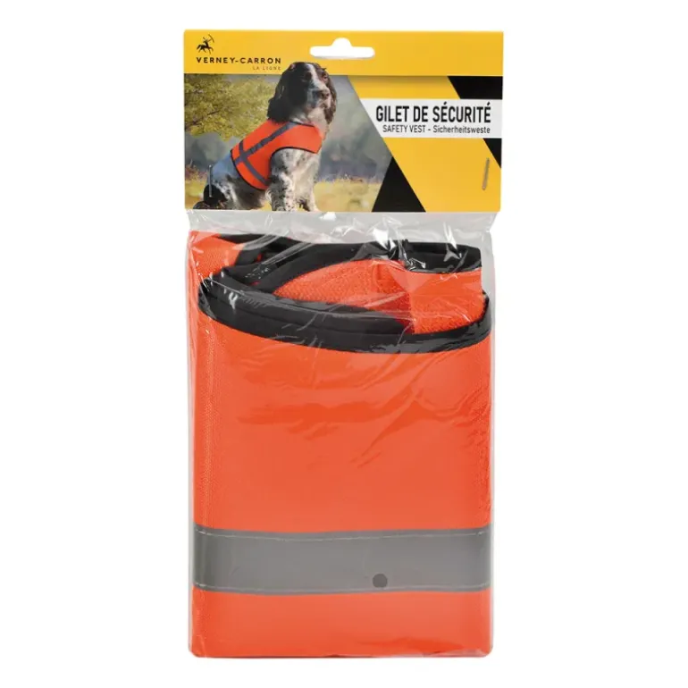 Gilet de sécurité chien Stepland orange fluo en M/L