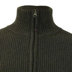 Gilet femme Shirley col montant laine vert loden XS à 3XL
