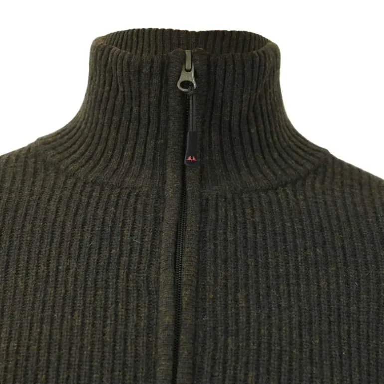 Gilet femme Shirley col montant laine vert loden XS à 3XL