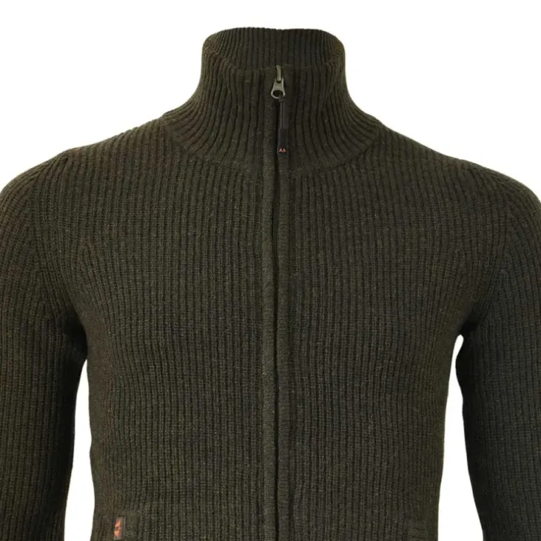 Gilet femme Shirley col montant laine vert loden XS à 3XL