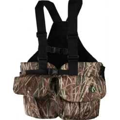 Gilet harnais de chasse adaptable multi poches camo roseaux