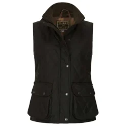 Gilet Walker and Hawkes Haxby Vert Coton Ciré Femme