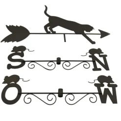 Girouette chat météo métal pour jardin, toit d'extérieur, direction du vent
