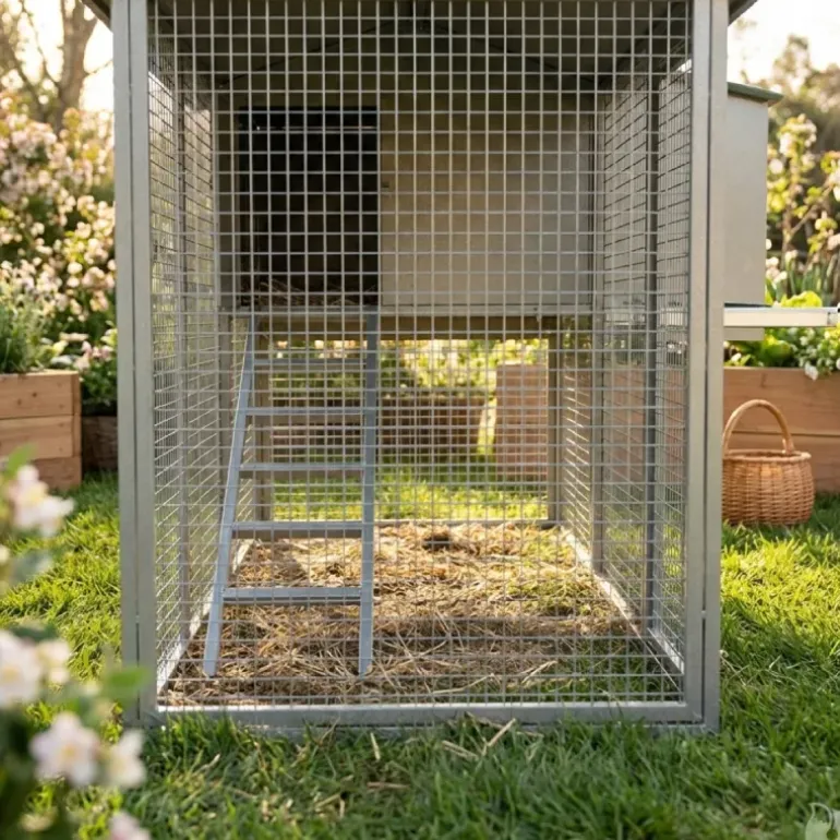 Grand poulailler métal galvanisé 3/4 poules 200X80X120 cm