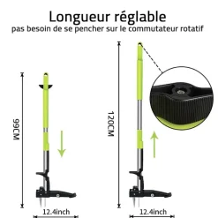 Griffe d’arrache-herbe manuelle aluminium 98 cm