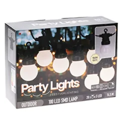 Guirlande lumineuse 20 boules blanche - 14,5 m