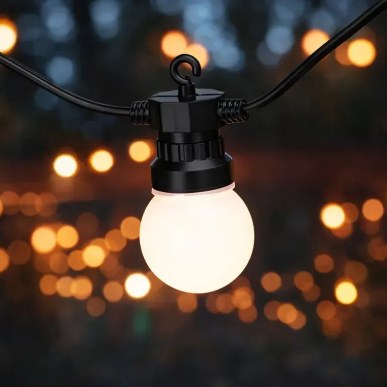 Guirlande lumineuse 20 boules blanche - 14,5 m