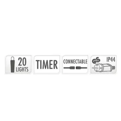 Guirlande lumineuse 20 boules blanche - 14,5 m