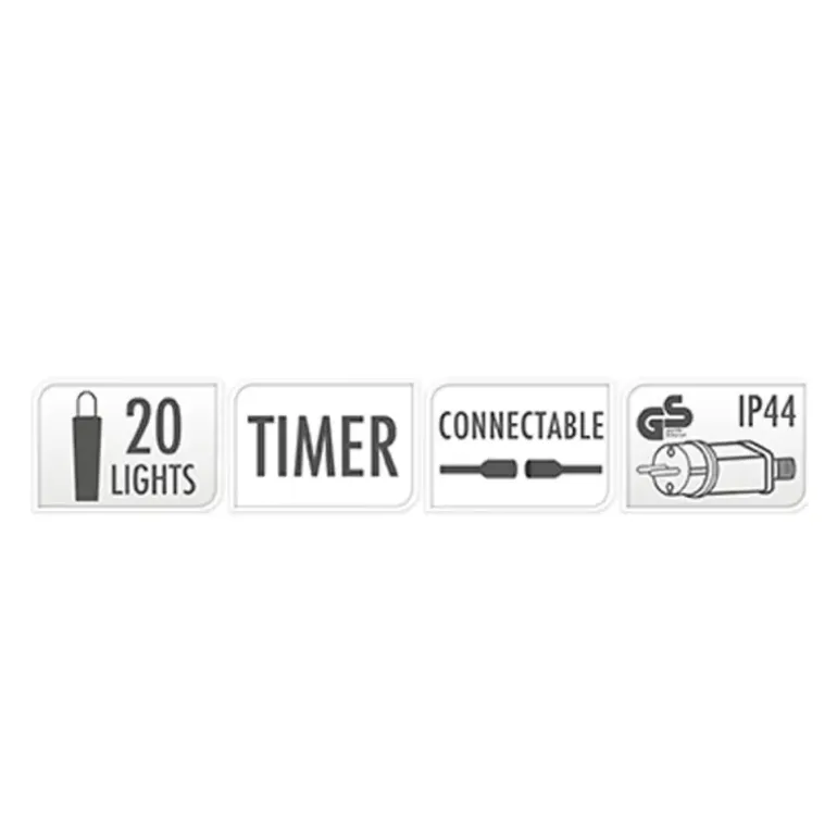 Guirlande lumineuse 20 boules blanche - 14,5 m