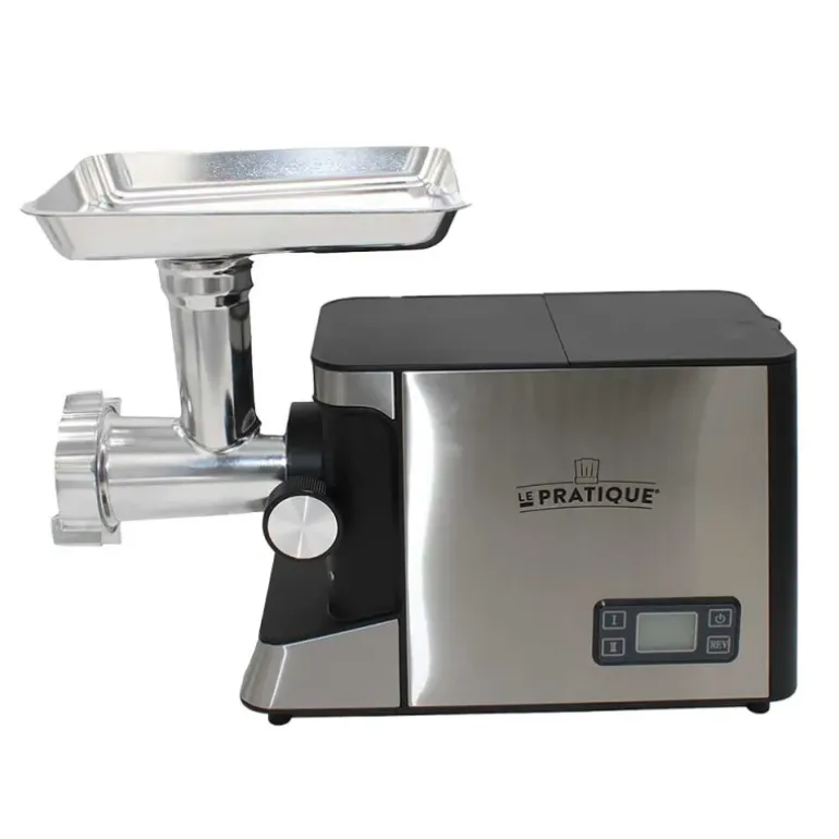 Hachoir électrique 900W 45x19x34cm 3 plaques acier entonnoirs