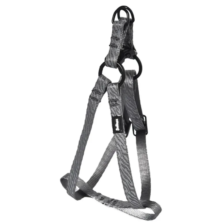 Harnais Réfléchissant Réglable en Nylon - Gris - Ajustable 65-80 cm