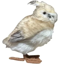 Hibou debout 34cm brun clair 19x16x29cm déco