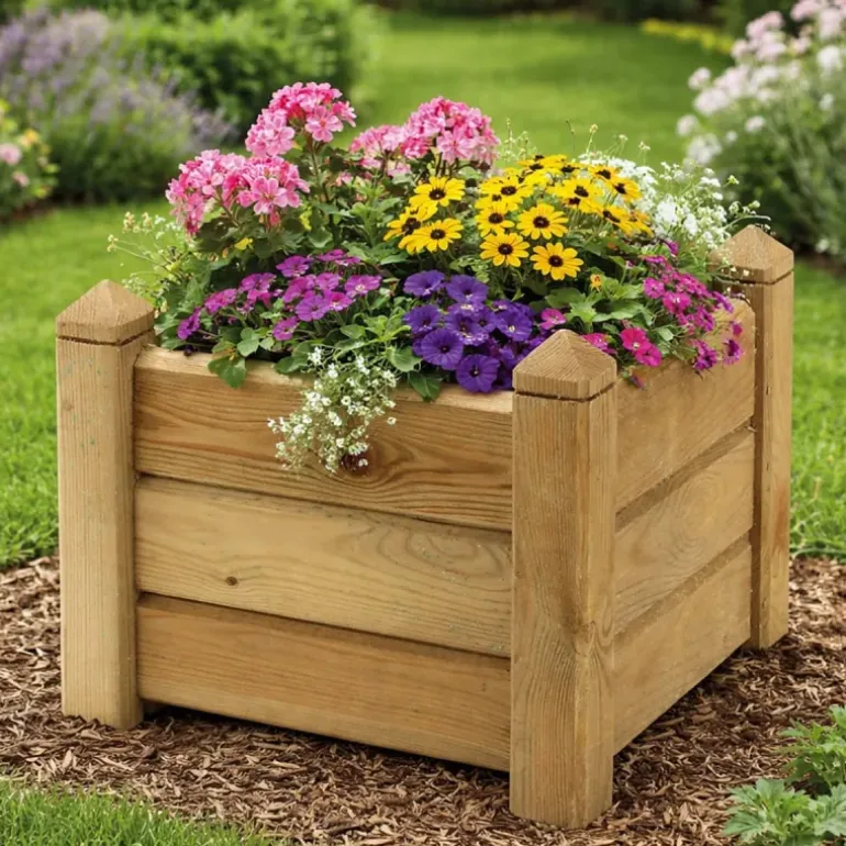 Jardinière carrée bois 30x30 / H 30 cm