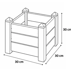 Jardinière carrée bois 30x30 / H 30 cm