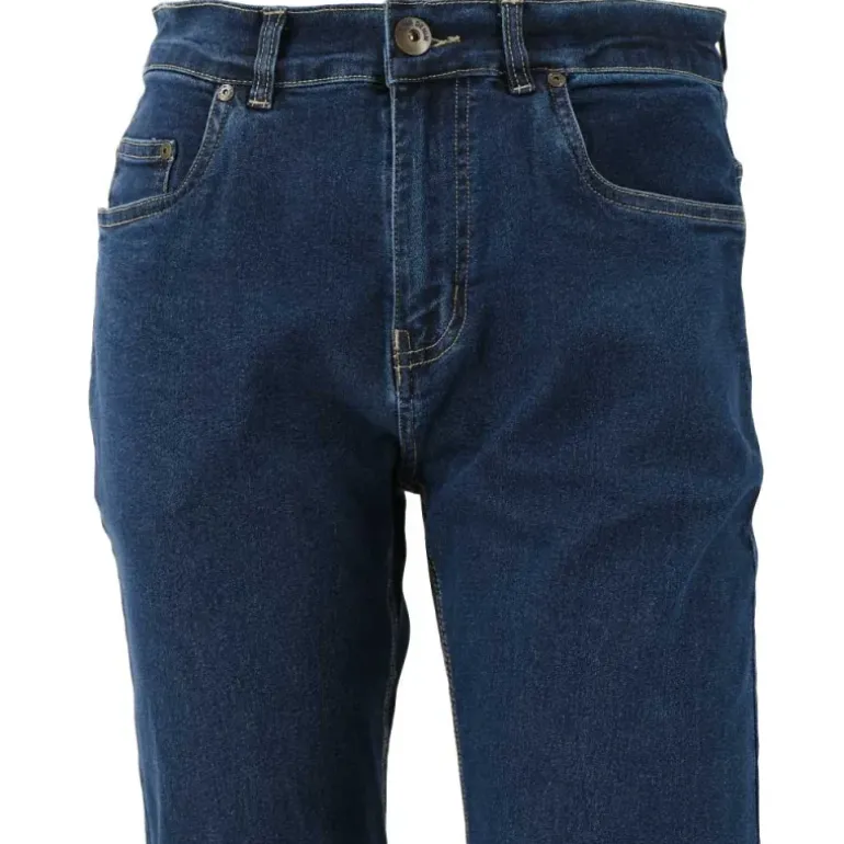Jeans coupe droite Andrew 5 poches coton bleu moyen 40 à 54