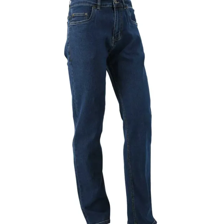 Jeans coupe droite Andrew 5 poches coton bleu moyen 40 à 54
