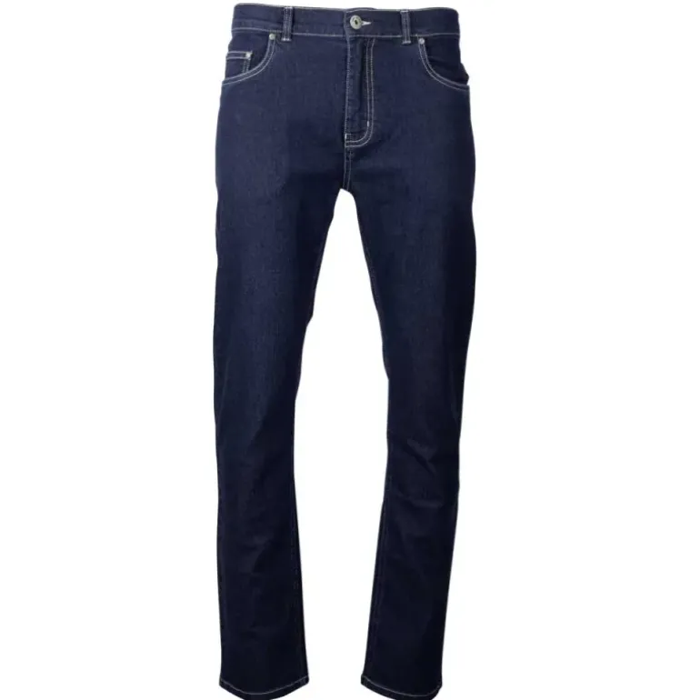 Jeans Coupe Droite Bleu Foncé Denim Extensible de 40 à 54
