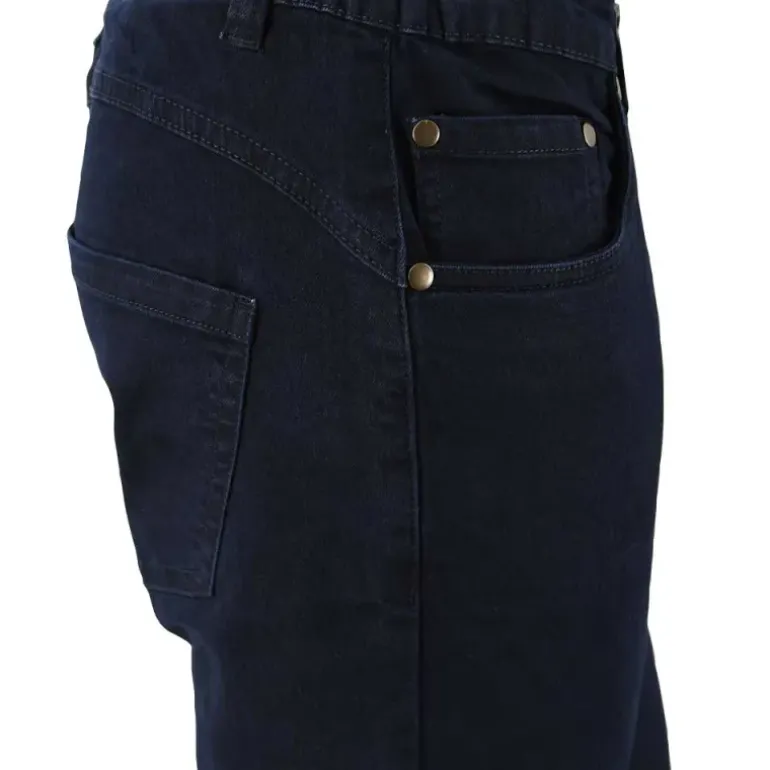 Jeans femme coupe confort coton polyester bleu foncé 38 à 54