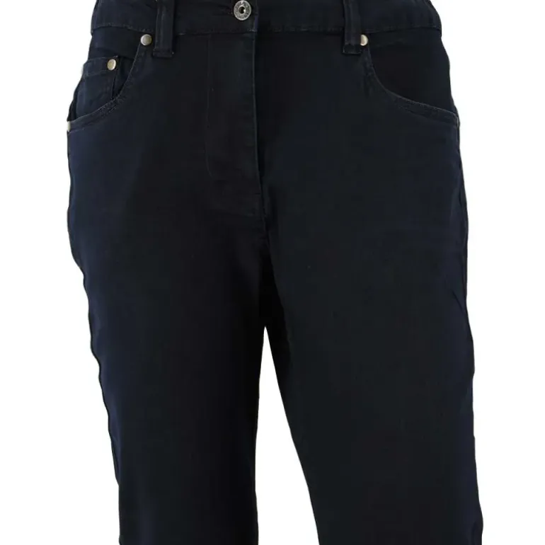 Jeans femme coupe confort coton polyester bleu foncé 38 à 54