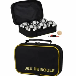 Jeu de pétanque 6 boules acier – Set complet avec but et sac
