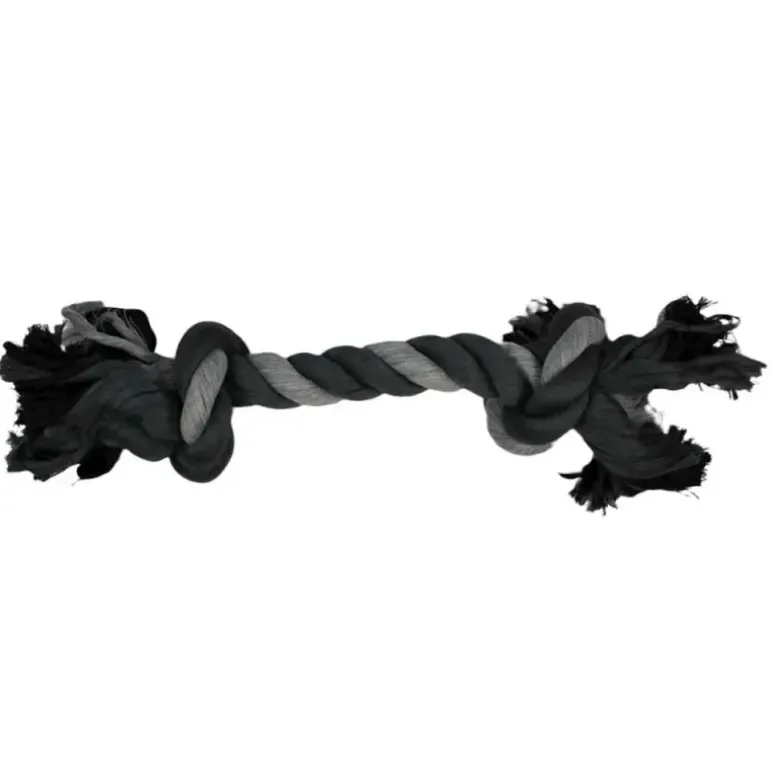 Jouet nœud en coton pour chien - Accessoire mordillage naturel