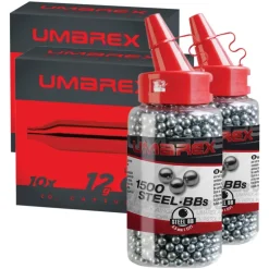 Kit 2 biberons 1500 billes CO² BBs 4,5mm + 2x10 cartouches