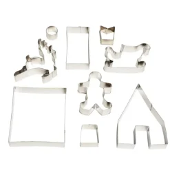 Kit 9 emporte-pièces Noël 3D bonhomme traineau cerf maison