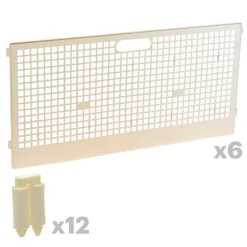 Kit 6 panneaux + 12 charnières pour parc à poussins modulable