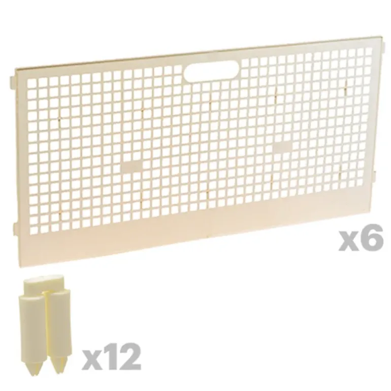 Kit 6 panneaux + 12 charnières pour parc à poussins modulable