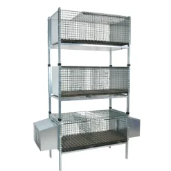 Kit complet 3 cages d'élevage lapin 102 X 50 X 190 cm
