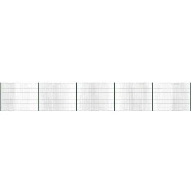 Kit de clôture grillagée rigide 10 m - Hauteur 153 cm - Panneaux galvanisés époxy