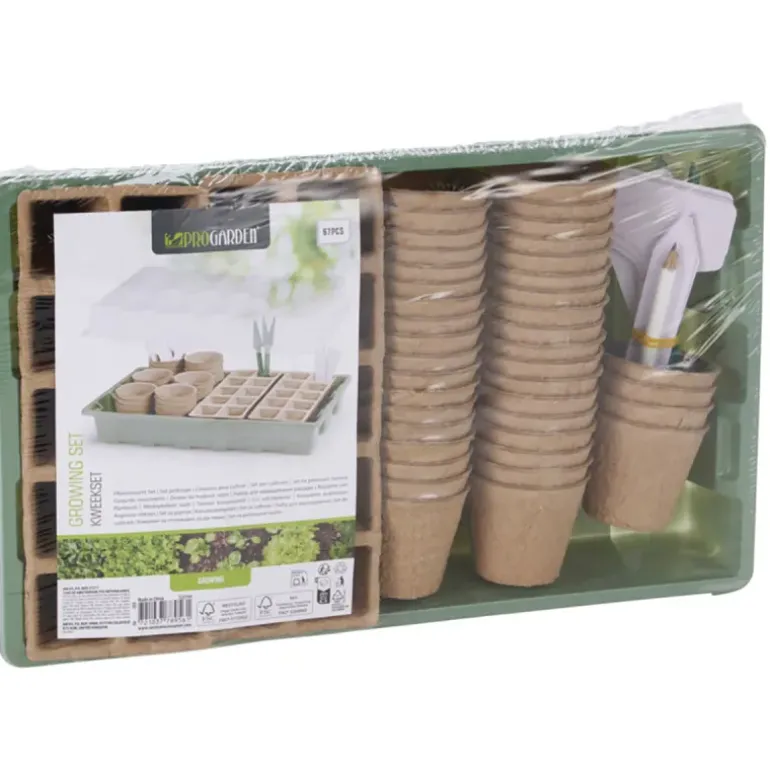 Kit de démarrage pour semis 67 pièces - Plateaux, pots et étiquettes inclus