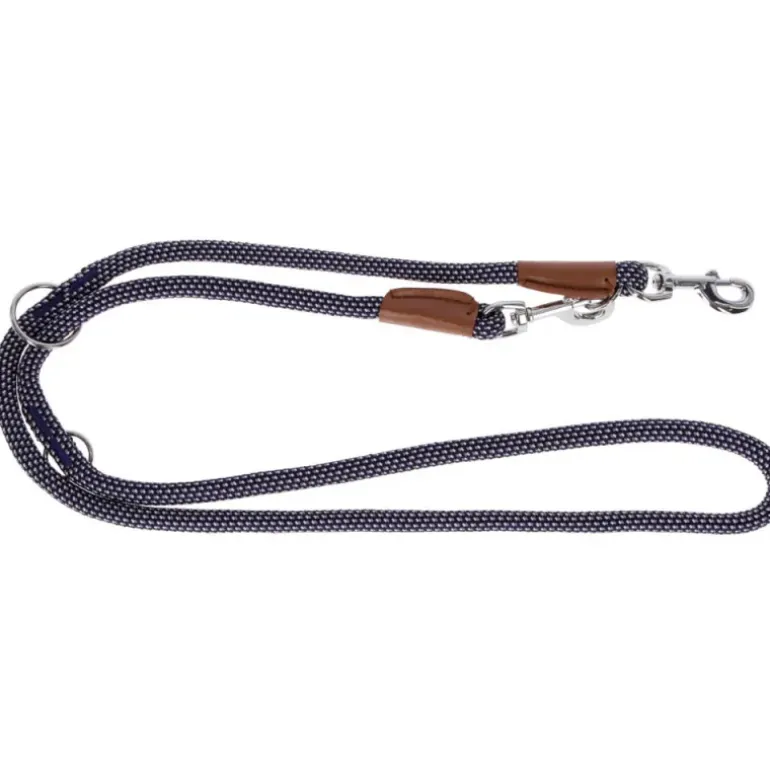 Laisse longue ronde en corde Bleue 200 cm