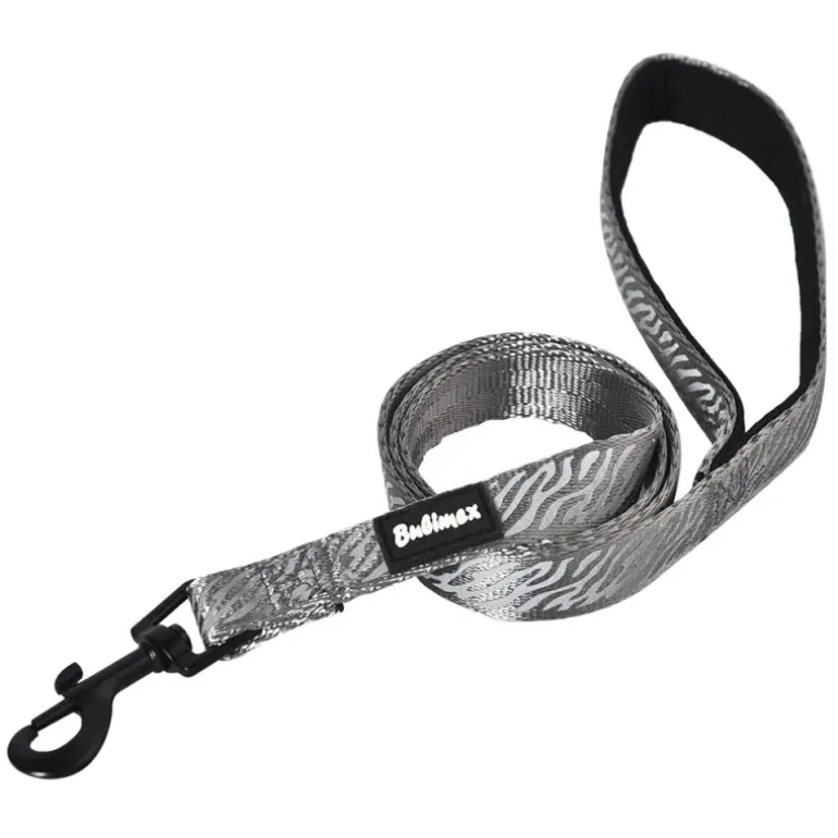 Laisse pour chien avec poignée réfléchissante - Gris 100 cm