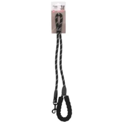 Laisse pour chien en nylon réfléchissante noire - 120 cm
