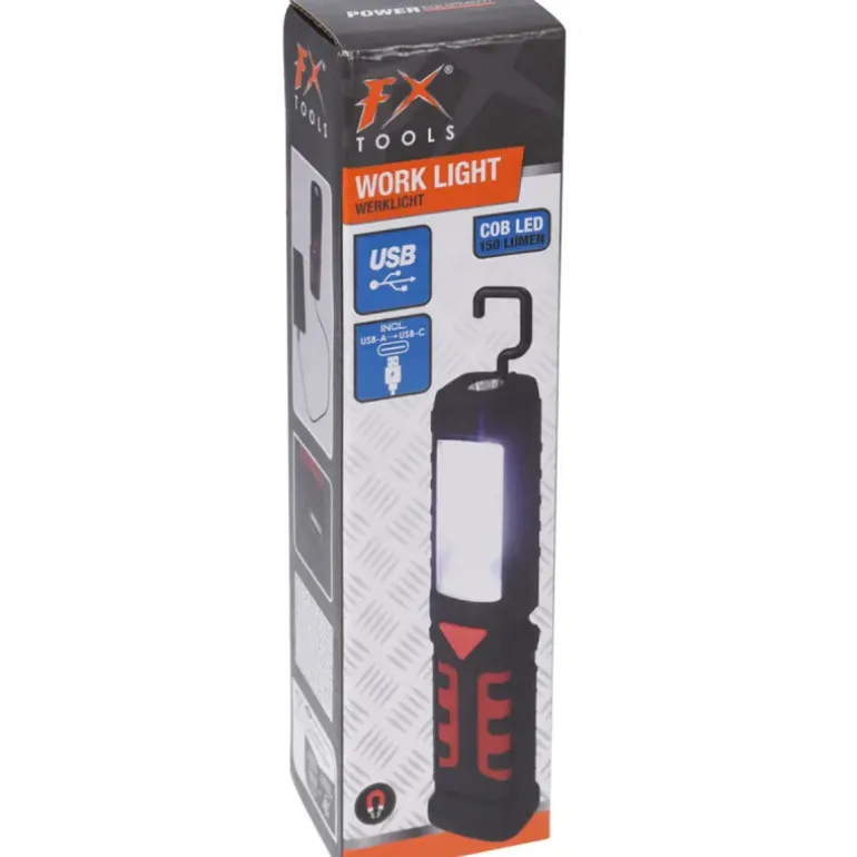 Lampe de travail magnétique USB-C 150 Lumens - 2 éclairages - Crochet & Clip