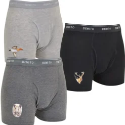 Lot 3 Boxers canard cerf sanglier élastique coton doublé M à 3XL