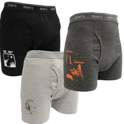 Lot 3 boxers humour ceinture élastique coton doublé M à 3XL