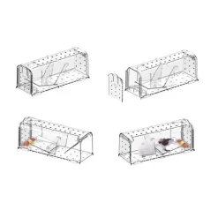 Lot de 2 cages à souris en plastique résistantes avec aération