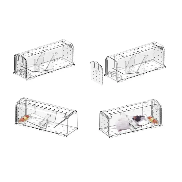 Lot de 2 cages à souris en plastique résistantes avec aération