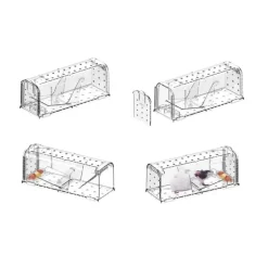 Lot de 2 cages à souris en plastique résistantes avec aération