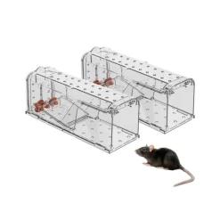 Lot de 2 cages à souris en plastique résistantes avec aération