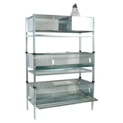 Lot de 3 cages d'élevage cailles calva 100 X 50 X 180 cm