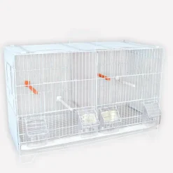 Lot de 3 cages d'élevage oiseaux équipées et superposables avec clips