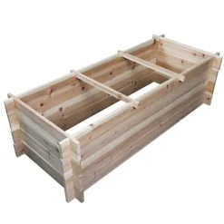 Lot de 3 carrés potager bois de sapin avec géotextile