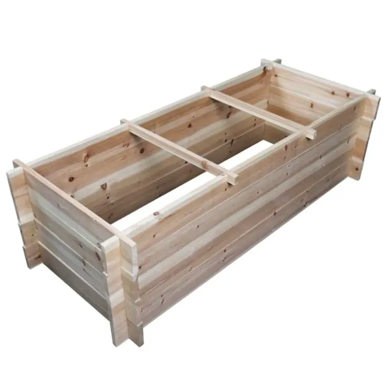 Lot de 3 carrés potager bois de sapin avec géotextile